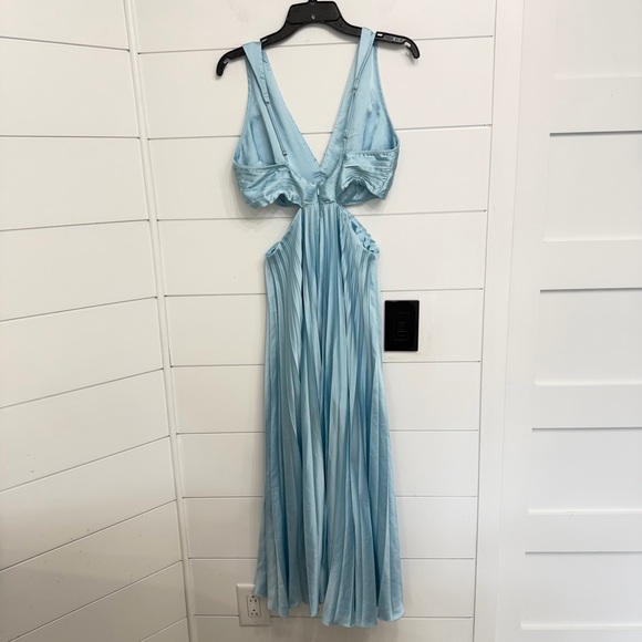 Abercrombie & Fitch Blue Giselle Pleated Cutout Maxi Dress Medium 36232 - Picture 6 of 15